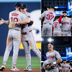 GOOD NEWS: Boston Red Sox celebrate away win with excitement as Trevor Story and teammates share emotional hugs and laughter under the stadium lights after a thrilling encounter with their opponents. - Luxury Blogs