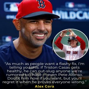 BREAKING NEWS: Alex Cora delivers emotional response to Pete Alonso rumors, revealing surprising stance on Triston Casas’ future.nh1